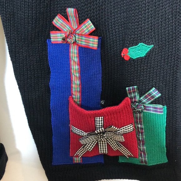 Bechamel Women's Black & Red Embroidery Christmas Sweater XL XLARGE PLUS SIZE - Picture 7 of 10